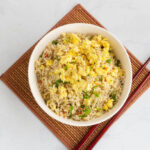 Chinese Fried Rice with Eggs Top Down Photo