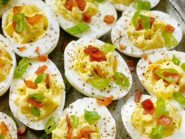 Deviled Eggs with Bacon | Appetizer Recipes | Classic Dish | Savory & Creamy
