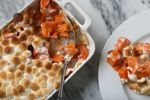 Sweet Potato Casserole with Marshmallows | Side Dish Recipes | Sweet and Decadent Comfort Food